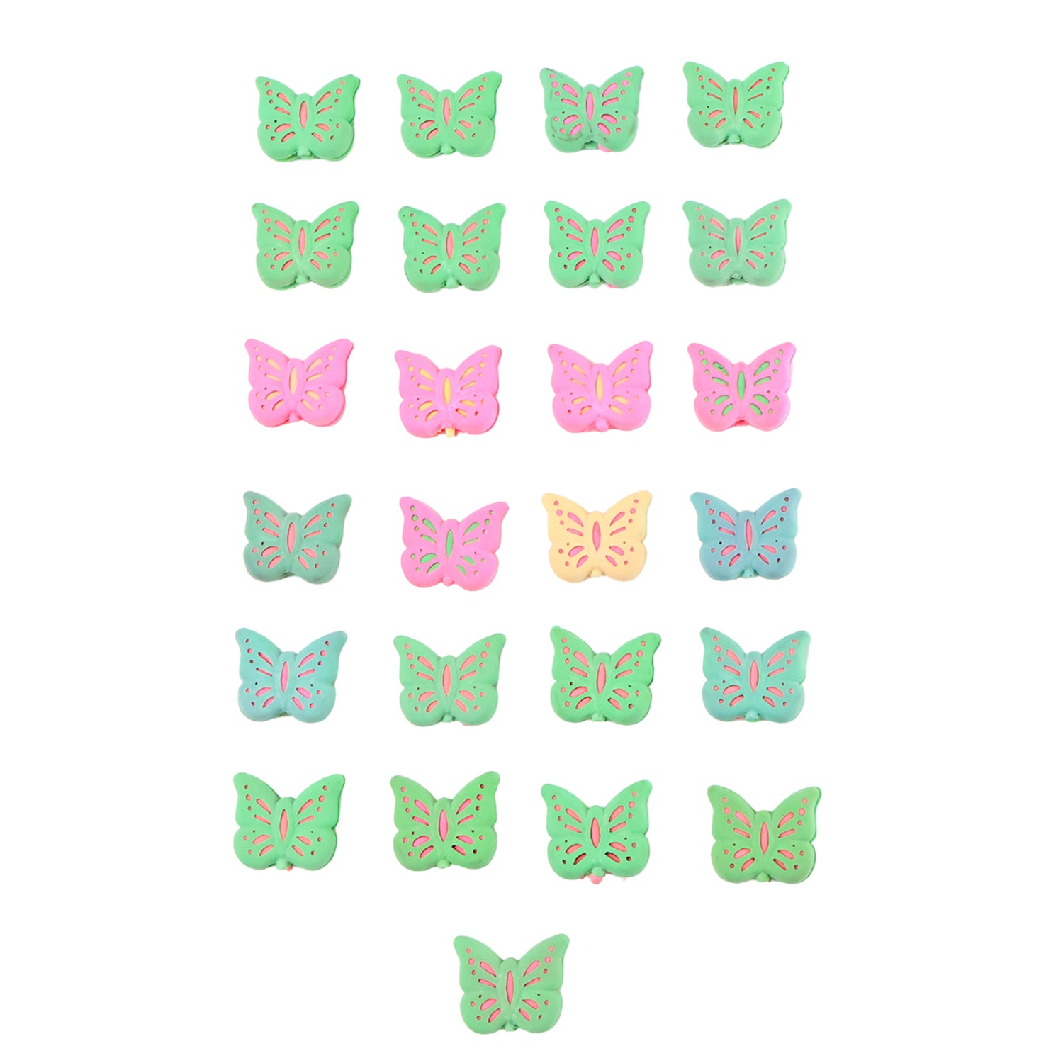 Butterfly Shape Eraser Rubber (25 Pc  Mix Colour  Design) Butterfly Shape Eraser Rubber (25 Pc  Mix Colour  Design)